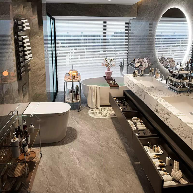 Smart LED Bathroom Cabinet Set with Integrated Basin & Storage